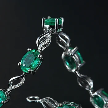 HuiSept Trendy 925 Sølv Armbånd Smaragd-Ædelsten Zircon Fine Smykker, Pynt til Kvinder, Bryllup, Engagement Gaver Engros