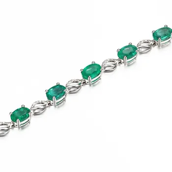 HuiSept Trendy 925 Sølv Armbånd Smaragd-Ædelsten Zircon Fine Smykker, Pynt til Kvinder, Bryllup, Engagement Gaver Engros