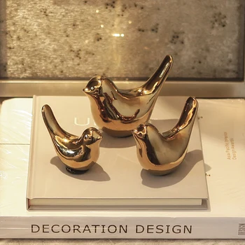 Keramiske Fugl Dekoration Hjem Skulptur Små Smykker Moderne Kunst Stil Desktop Møbler Kabinettet Ornamenter