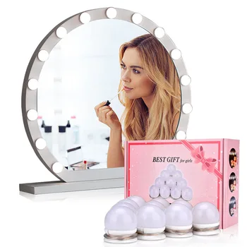 Makeup-Spejl Makeup-LED-Pærer-USB-Port, Makeup Spejl, Pære Hollywood Forfængelighed Lys 10 Pærer Kit Til toiletbord