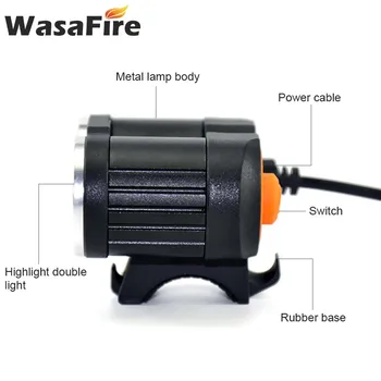 WasaFire 2x T6 LED Cykel Lys Foran 2000lm USB-Genopladelige Cykel Lygten Vandtæt 4-Tilstande Cykling Hoved lampe Lommelygte