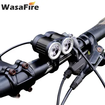WasaFire 2x T6 LED Cykel Lys Foran 2000lm USB-Genopladelige Cykel Lygten Vandtæt 4-Tilstande Cykling Hoved lampe Lommelygte