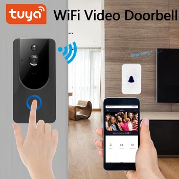 Tuya 1080P Video Dørklokken Smart WiFi Video Intercom SmartLife APP Fjernbetjening Trådløs Dørklokke Kamera Hjem Sikkerhed Overvågning
