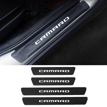 For Chevrolet Camaro 2010-2018 2019 2020 4STK Carbon Fiber dørtærskel Vagt Bil Dør Karmen Scuff Plate pedaldækslet Klistermærker