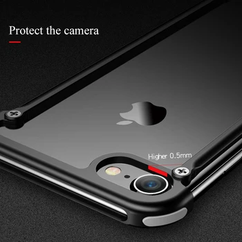 OATSBASF Til iPhone 7 8 Plus Luksus Airbag Metal Beskyttelse Sag Personlighed Tilfælde Slim Metal stødsikkert shell Kofanger Sag