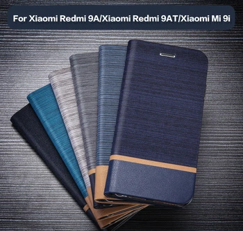 PU Læder Tegnebog Case For Xiaomi Redmi 9A Business Phone Case For Xiaomi Redmi 9AT Xiaomi Mi 9i Tilfælde Blød Silikone bagcoveret