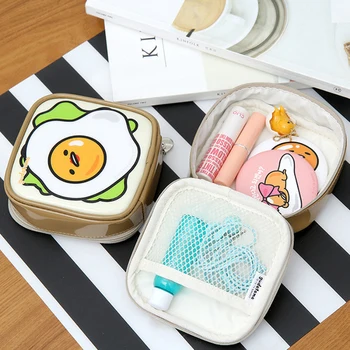 Japansk tegnefilm Gudetama kosmetik taske til damer Rejser opbevaring PVC taske vandtæt vask pose Hånd, der holder makeup etui