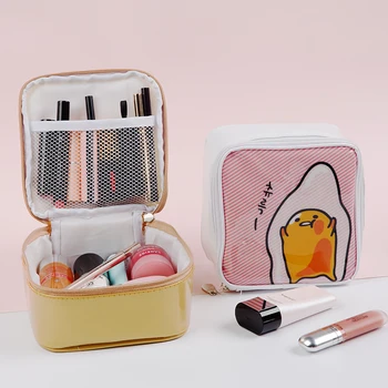 Japansk tegnefilm Gudetama kosmetik taske til damer Rejser opbevaring PVC taske vandtæt vask pose Hånd, der holder makeup etui