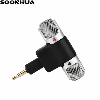 SOONHUA Bærbare Mini-Mic Digital Dual Envejs Stereo Mikrofon-3,5 mm Jack med Mic for Optageren, Mobiltelefon, Bærbare PC,