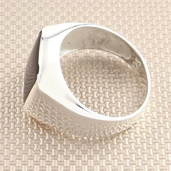 925 Sterling Sølv Ring med Sort Sten Ring til Mænd, For Kvinder Sort Onyx Ædelsten Mænds Ringe Gave Til Ham Håndlavede Smykker