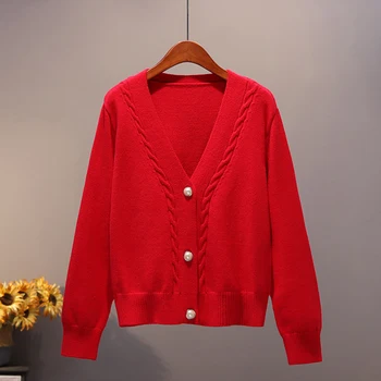 Cardigan Frakker Kvinder Strikkede Sweater 2020 Efteråret Koreanske Løs Langærmet Cardigan Sweater Plus Størrelse