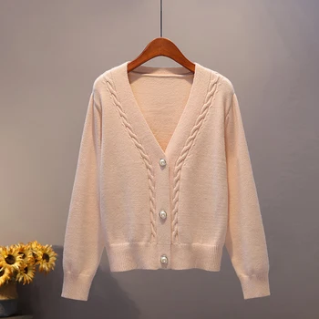 Cardigan Frakker Kvinder Strikkede Sweater 2020 Efteråret Koreanske Løs Langærmet Cardigan Sweater Plus Størrelse