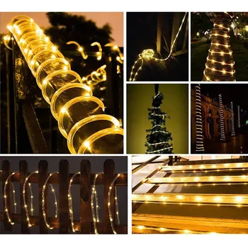 10-40M LED Rope String Lys Strip lights Offentlig Gade Garland Sikkert Spænding Dekorationer til Huset, Haven Hegnet juletræ
