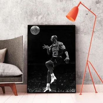 Michael Jordan Høj Kvalitet Nba Legenden Plakat Dunk Basketball Stue Drenge Værelse Home Decor Væg Kunst Mærkat