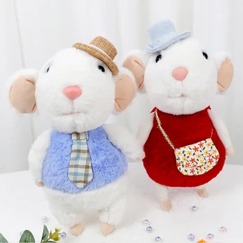 Candice guo! søde plys tegnefilm toy par rotte smuk elegant hat mus bløde udstoppet dukke kreative fødselsdag Julegave 1pc