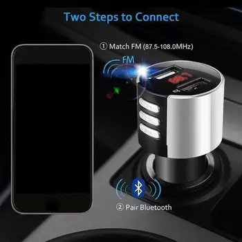 LED-Skærmen Bluetooth, USB Bil Oplader FM-Senderen til Trådløse Radio Adapter MP3-Afspiller Cigarettænder