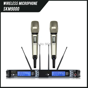 Top kvalitet SKM9000 2 kanaler receiver dual karaoke sand mangfoldighed trådløse mikrofon SKM 9000 mic til live-scenen