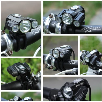10000LM 3xT6 LED 4.2 v Justere vinklen Foran Cykel lys Cykel Lampe Forlygte med Batteri+Tilbage Hale Lys
