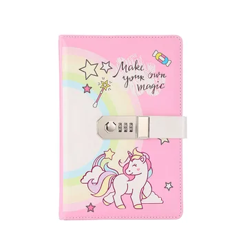 Søde unicorn adgangskode, dagbog, notesbog for piger gave pakke planner med kode tyk bemærk bog for piger