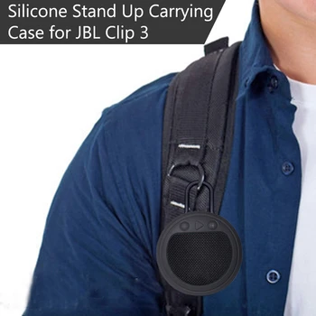 Silikone Stå Op Regnskabsmæssige Case Cover for JBL KLIP 3 Bluetooth Højttaler Beskyttende Bærbare Case Cover