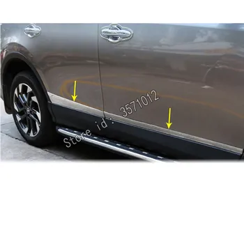 Bil Rustfrit Stål/ABS Chrome Side Dør Kroppen Trim Stick Strip Støbning Stream Lampe Panel Kofanger For Toyota RAV4 2016 2017 2018