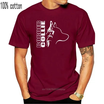 Hund Border Collie Mænd T-Shirt Sommer Atmosfære Stor Størrelse Cotton Crewneck Korte Ærmer Shirts Mænd