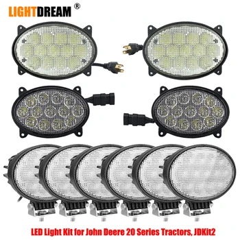 Oval 39W 65W Flood Beam LED-arbejdslampe Kit Til John Deere 20 Serie Traktorer 10stk lamper 1 kit pakket 598W Led Traktor-lys