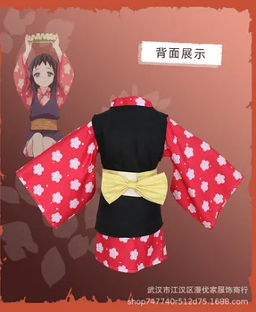 Makomo cos Demon Slayer anime børn/barn cosplay Høj kvalitet Kimono fashion kostume komplet sæt Top + frakke + bælte+butterfly