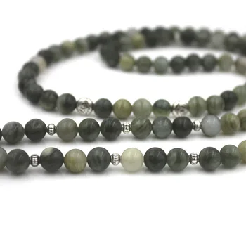Naturlige Strå Hat Onyx Perler Armbånd 108 Yoga, Meditation, Healing, Balance Lotus Buddha Armbånd