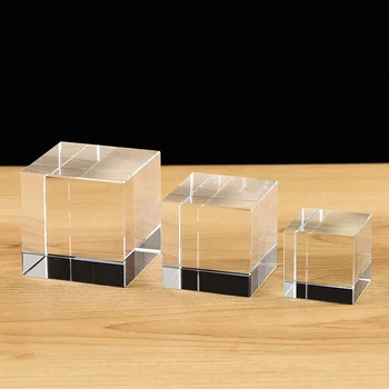 Høj Kvalitet Gennemsigtig Klar Krystal Cube Brevpresser DIY Glas Tomme for Gravering