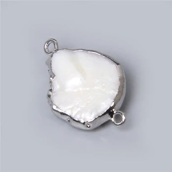 3pcs Naturlige Ferskvands Perle Vedhæng Uregelmæssig Form Double Hole-Stik til Smykker at Gøre DIY Halskæder Tilbehør gaver