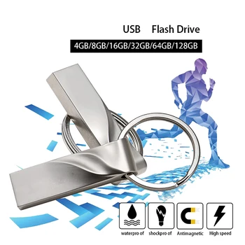 USB-Flash-Drev 128 gb mini-usb-flash-metal pen-tasten disk logo pendrive stick flash-hukommelseskort 32 GB/8 GB/4 GB/16 GB/128GB