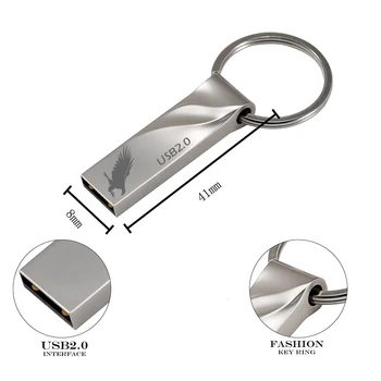 USB-Flash-Drev 128 gb mini-usb-flash-metal pen-tasten disk logo pendrive stick flash-hukommelseskort 32 GB/8 GB/4 GB/16 GB/128GB