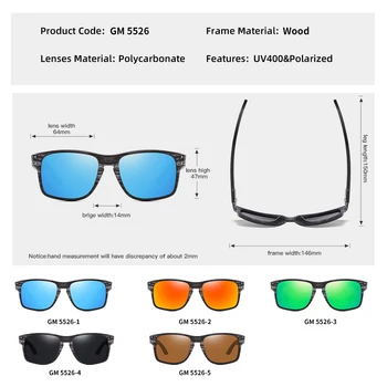 Kithdia Træ-Solbriller, Polariserede Mænd Sports Solbriller Reflekterende Briller Farverige Spejl Belægning Gafas Oculos De Sol