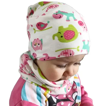Ny Mode Efterår og Vinter Bomuld Hat til Børn Drenge Piger Hat, Halstørklæde Sæt Hæklet Baby Hat Kids Strikkede Huer Foråret Baby Cap