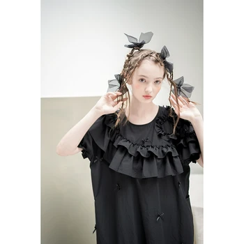 Imakokoni sort kjole oprindelige design bue Japansk vilde mid-length afsnit Xia Xin 202999