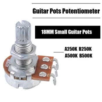 100pcs/masse A250K B250k A500K B500K Lang Split Aksel 18mm Elektrisk Guitar Volumen Tone Potter Lyd Tone Switch Potentiometer