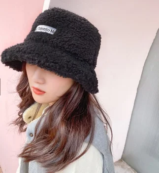 Lam Faux Fur Bucket Hat Fortykket Warm Teddy Velvet Huer Til Kvinder Dame Bob Panama Udendørs Plys Fiskeren Hat