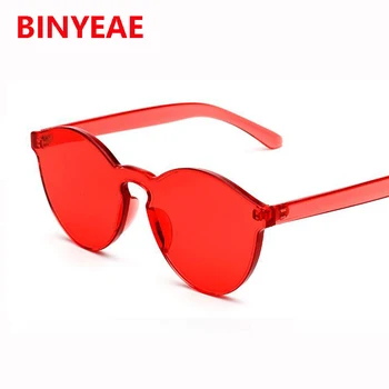 Klar Cateye Solbriller Kvinder Populære Gule Tonet Farve Linse Vintage Brillerne Plast Sol Briller, Uindfattede Kvindelige Solbriller Rød