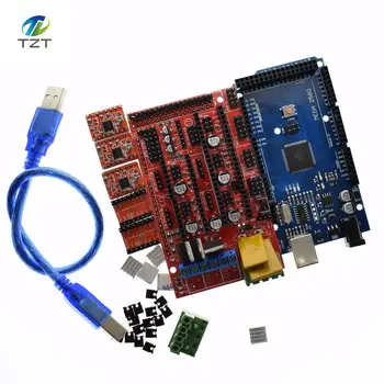 1stk Mega 2560 R3 til Arduino + 1stk RAMPER 1.4 Controller + 5pcs A4988 Stepper Driver Modul 3D-Printer kit Reprap MendelPrusa