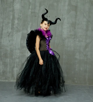 Baby Maleficent Halloween Kjole Malefic Kostume Outfit Onde Dronning Karneval Kostumer Maskerade Kappe Kjole Prinsesse Kjole Forklædning