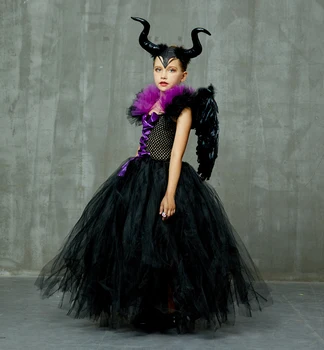 Baby Maleficent Halloween Kjole Malefic Kostume Outfit Onde Dronning Karneval Kostumer Maskerade Kappe Kjole Prinsesse Kjole Forklædning