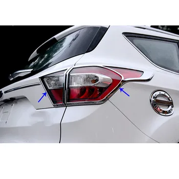 For Ford Kuga 2017 2018 2019 bil detektor ABS Krom cover trim tilbage hale baglygte lampe ramme dele 4stk