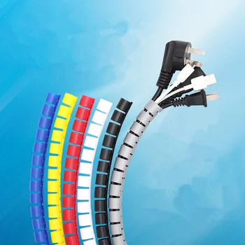 Smuk PE plast spiral kabel-wrap Forhindre sammenfiltring indpakning skrumpe ledning kabel-flettet ærme beskyttelse