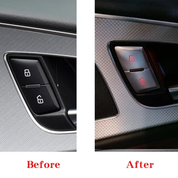 Chrome Bil dørlås Skifte Sædet Justere Memory-Knappen Dekoration Cover Sticker Trim For Audi A6 s6 rs6 C7 Indvendigt Tilbehør