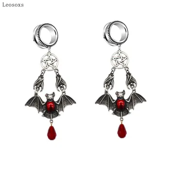 Leosoxs 2stk Europæiske og Amerikanske Gotiske Bat Rødt Pentagram Personlighed Punk, Piercing Smykker
