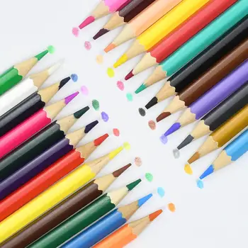 24 Farver Fedtet Farve Blyant Kunstneriske Farve Føre Børste Skitse Træ Blyanter Sæt Hånd-Malet skoleartikler gave til børn