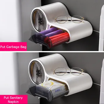 Multifunktionelle Gratis Stansning Tissue Box Papirholder Plast Oplagring Rubrik Toilet Vandtæt Til Badeværelse Tilbehør