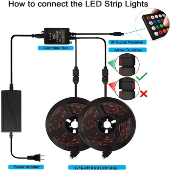 LED Bånd Lampe Vandtæt RGB-Baggrundslys SMD5050 Musik Controll Farvet Neon Stribe 12V Jul LED Lys Dekoration Til Væggen