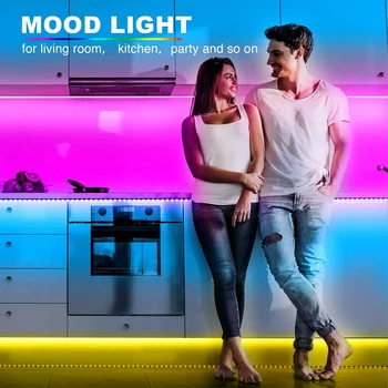 LED Bånd Lampe Vandtæt RGB-Baggrundslys SMD5050 Musik Controll Farvet Neon Stribe 12V Jul LED Lys Dekoration Til Væggen